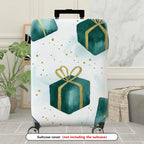 1-Piece Gift Box Ribbon Sparkle Festive Holiday  Suitcase Luggage Cover, Stretch Protective Sleeve