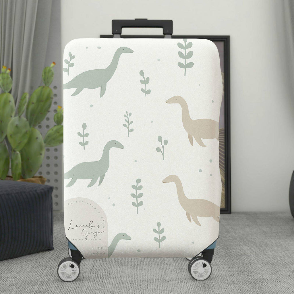 1-Piece Dinosaur Plant Nature Minimalist Cute Printed  Suitcase Luggage Cover, Stretch Protective Sleeve