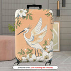 1-Piece Elegant Bird Floral Art  Suitcase Luggage Cover, Stretch Protective Sleeve
