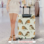 1-Piece Bird Nature Christmas Holiday Decorative  Suitcase Luggage Cover, Stretch Protective Sleeve