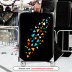 1-Piece Black Colorful Geometric Triangle Pattern  Suitcase Luggage Cover, Stretch Protective Sleeve