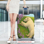 1-Piece Polar Bear Floral Meadow Sky Nature Animal  Suitcase Luggage Cover, Stretch Protective Sleeve