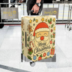 1-Piece Santa Gingerbread Candy Cane Christmas Holiday Gift  Suitcase Luggage Cover, Stretch Protective Sleeve