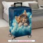 1-Piece Cute Sleepy Kitten Cloud Starry Dream  Suitcase Luggage Cover, Stretch Protective Sleeve