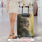 1-Piece Cute Rabbit Nature Forest Flower Animal  Suitcase Luggage Cover, Stretch Protective Sleeve