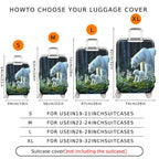 1-Piece Nature Forest Polar Bear Floral Green  Suitcase Luggage Cover, Stretch Protective Sleeve