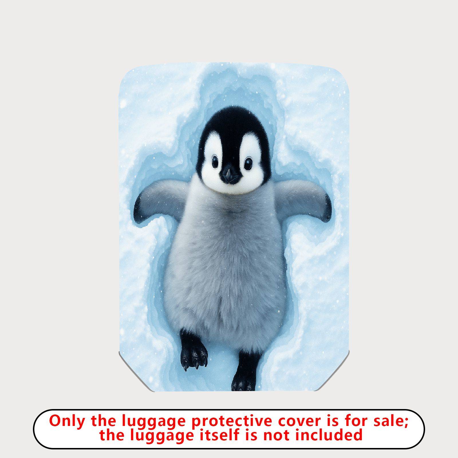 1-Piece Cute Penguin Snow Winter Travel  Suitcase Luggage Cover, Stretch Protective Sleeve