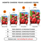 1-Piece Floral Red Tulip Bloom Nature Art  Suitcase Luggage Cover, Stretch Protective Sleeve