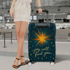 1-Piece Joyful Starburst Inspirational Cosmic Positive Quote Galaxy  Suitcase Luggage Cover, Stretch Protective Sleeve