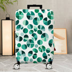 1-Piece Geometric Green Blue Circular Artistic Modern  Suitcase Luggage Cover, Stretch Protective Sleeve