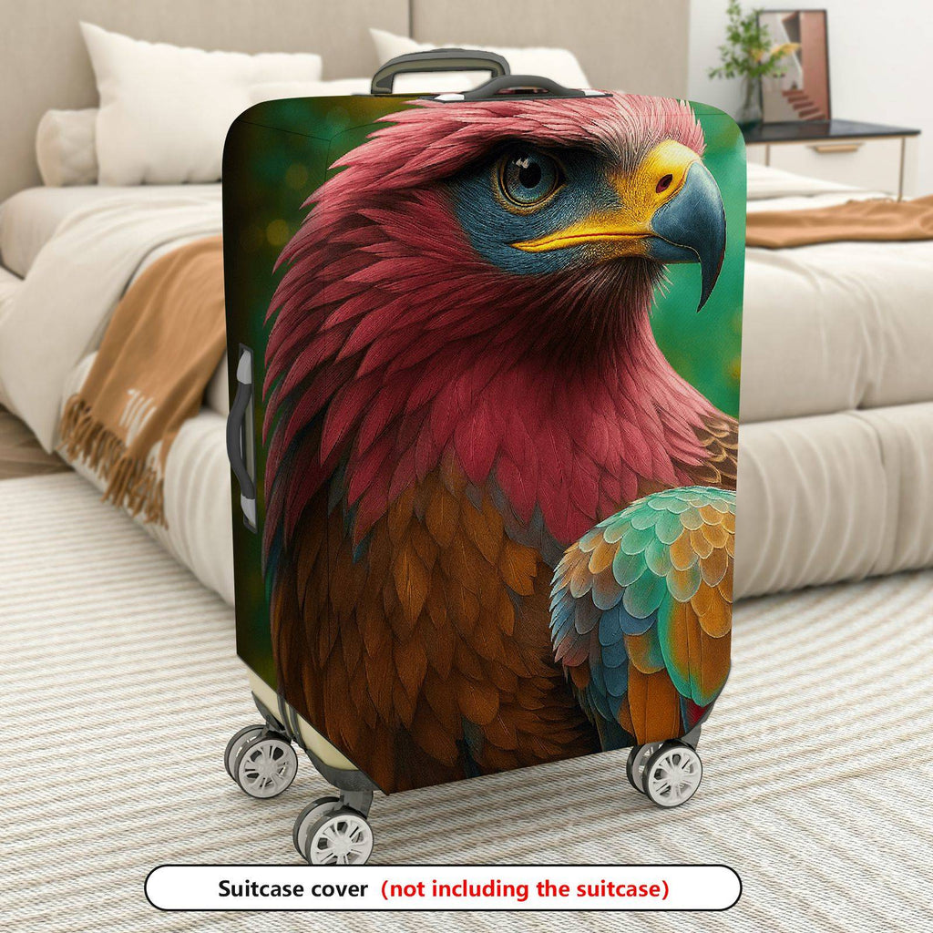 1-Piece Vibrant Parrot Bird Colorful Nature Artistic Wildlife  Suitcase Luggage Cover, Stretch Protective Sleeve