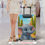 1-Piece Elephant  Desert Cactus Landscape Colorful  Suitcase Luggage Cover, Stretch Protective Sleeve
