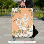 1-Piece Elegant Bird Floral Art  Suitcase Luggage Cover, Stretch Protective Sleeve