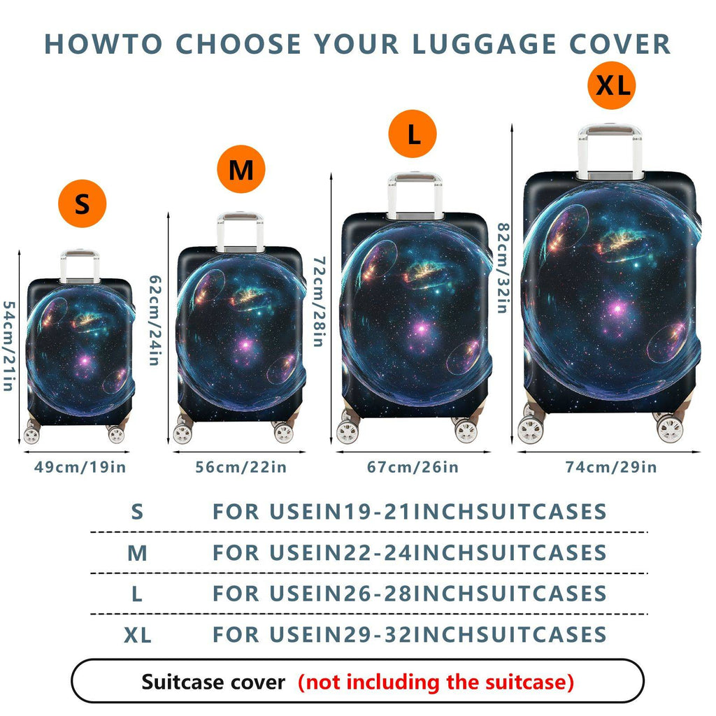 1-Piece Cosmic Galactic Astral Space Nebula  Suitcase Luggage Cover, Stretch Protective Sleeve