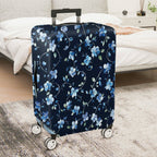 1-Piece Floral Blue Vine Pattern Travel Holiday Design  Suitcase Luggage Cover, Stretch Protective Sleeve