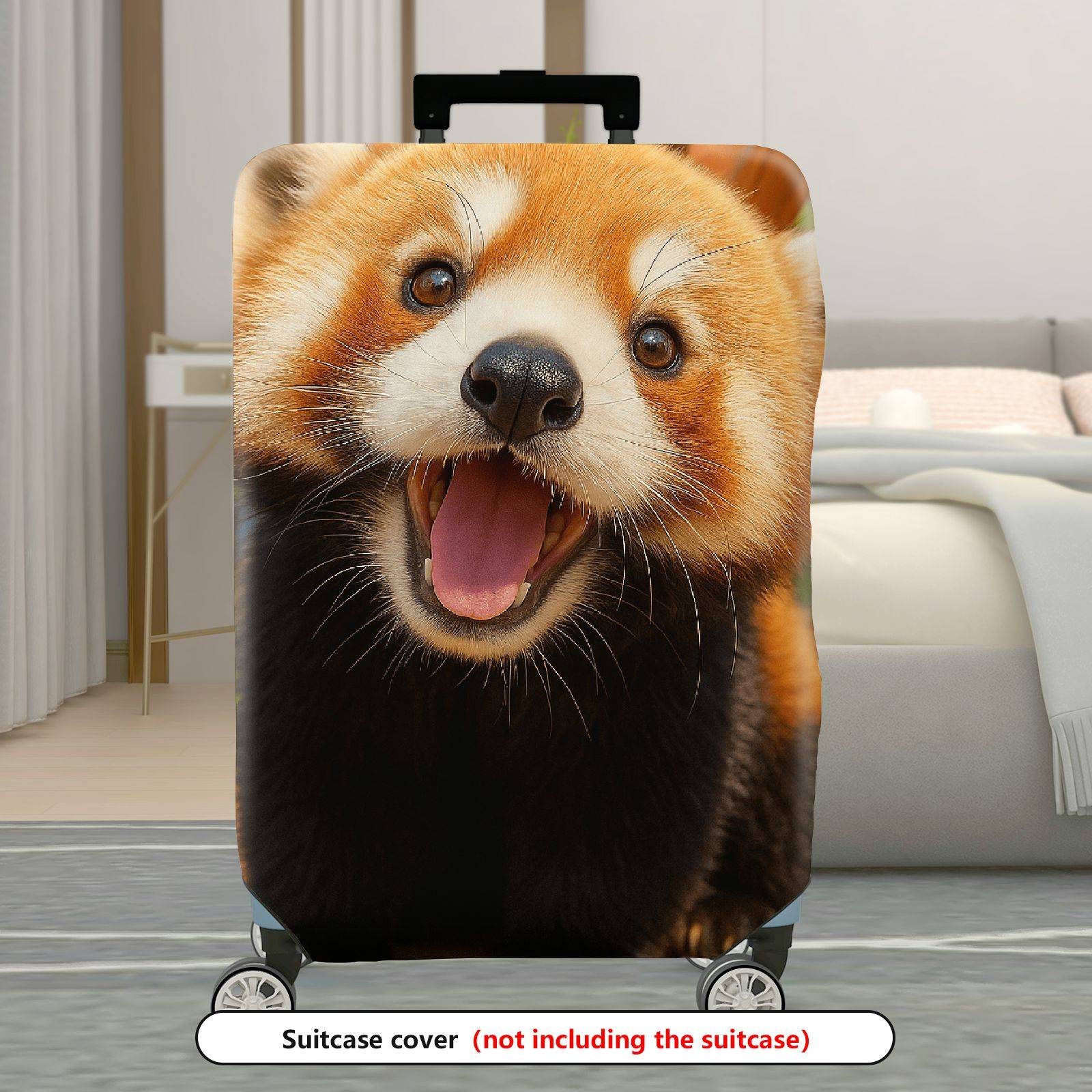 1-Piece Cute Red Panda Animal Fun Cover Happy Travel  Suitcase Luggage Cover, Stretch Protective Sleeve