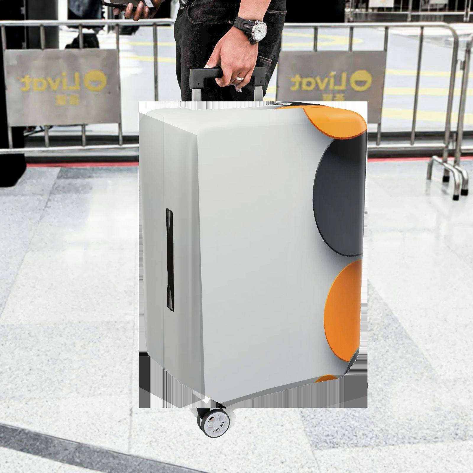 1-Piece Abstract Geometric Colorful Circle Art Pattern  Suitcase Luggage Cover, Stretch Protective Sleeve