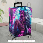 1-Piece Angel Fantasy Wolf Skull Rose Heart  Suitcase Luggage Cover, Stretch Protective Sleeve