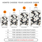 1-Piece Elegant Swan Pattern Artistic Black and White Bold Chic  Suitcase Luggage Cover, Stretch Protective Sleeve