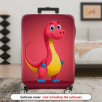1-Piece Dinosaur Red Fun Cute Animal Travel  Suitcase Luggage Cover, Stretch Protective Sleeve