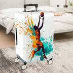 1-Piece Abstract Colorful Basketball Athlete Action Splash Artistic  Suitcase Luggage Cover, Stretch Protective Sleeve