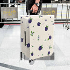 1-Piece Purple Berry Floral Travel  Cute Holiday  Suitcase Luggage Cover, Stretch Protective Sleeve