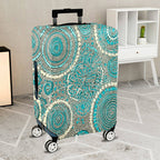 1-Piece Blue Geometric Abstract Pattern Mandala Bohemian  Suitcase Luggage Cover, Stretch Protective Sleeve