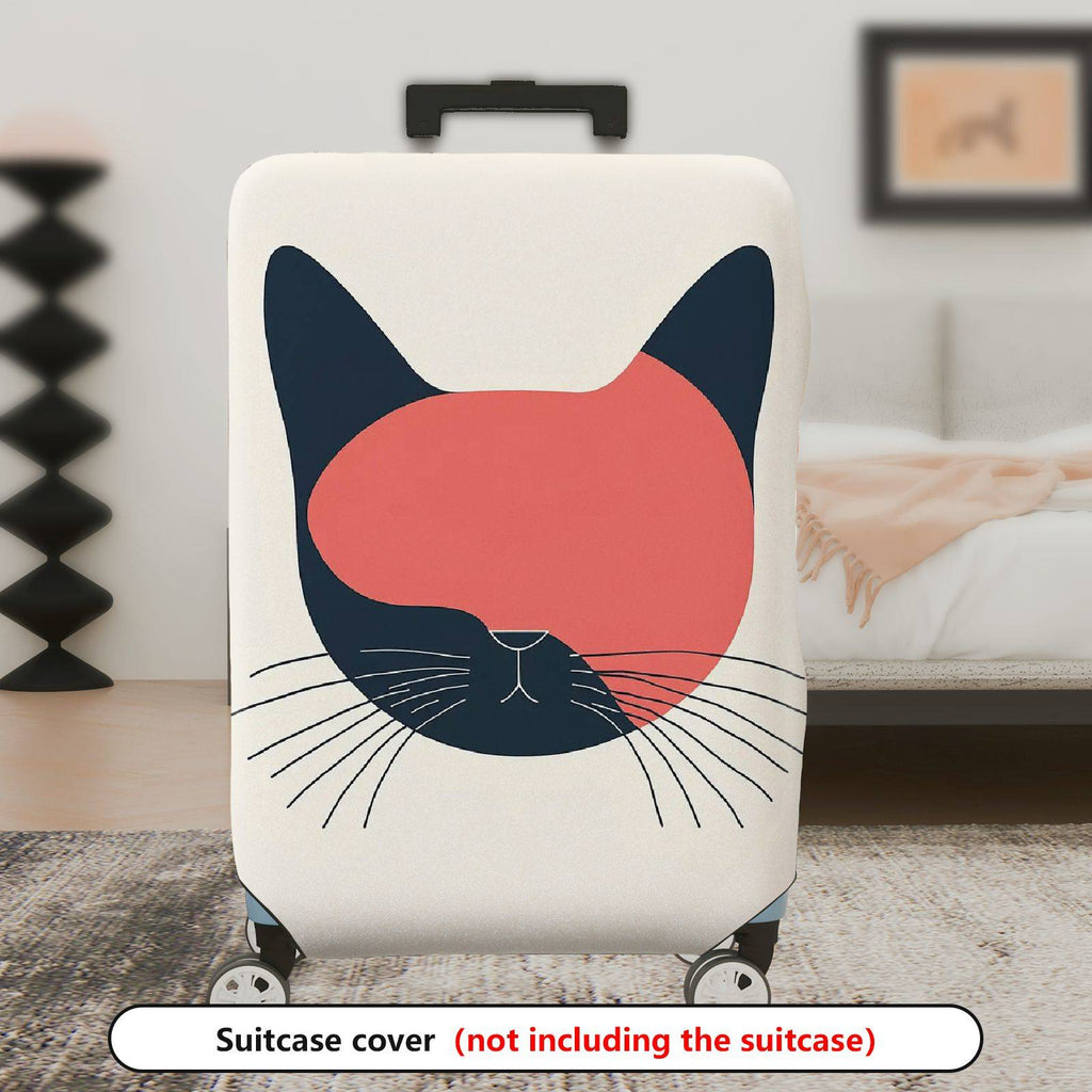 1-Piece Abstract Minimalist Art Cat Pattern Travel  Suitcase Luggage Cover, Stretch Protective Sleeve