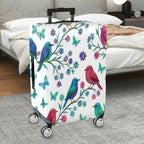 1-Piece Birds Floral Butterfly Branch Colorful  Suitcase Luggage Cover, Stretch Protective Sleeve