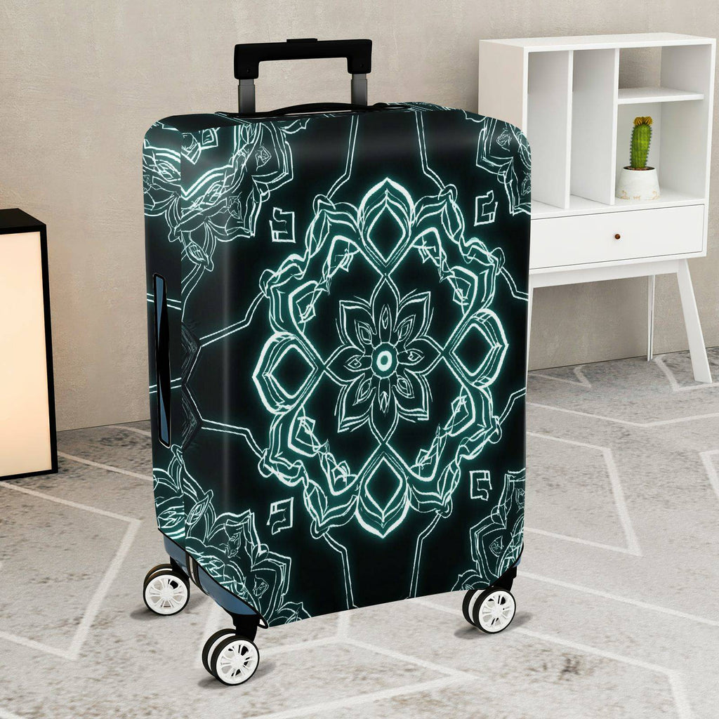 1-Piece Floral Mandala Geometric Pattern  Art  Suitcase Luggage Cover, Stretch Protective Sleeve