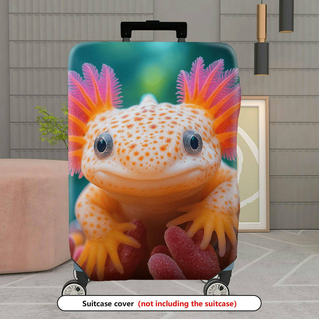 1-Piece Cute Colorful Axolotl Sea Animal Luggage  Suitcase Luggage Cover, Stretch Protective Sleeve