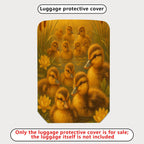 1-Piece Cute Duckling Pond Nature Floral Yellow  Suitcase Luggage Cover, Stretch Protective Sleeve