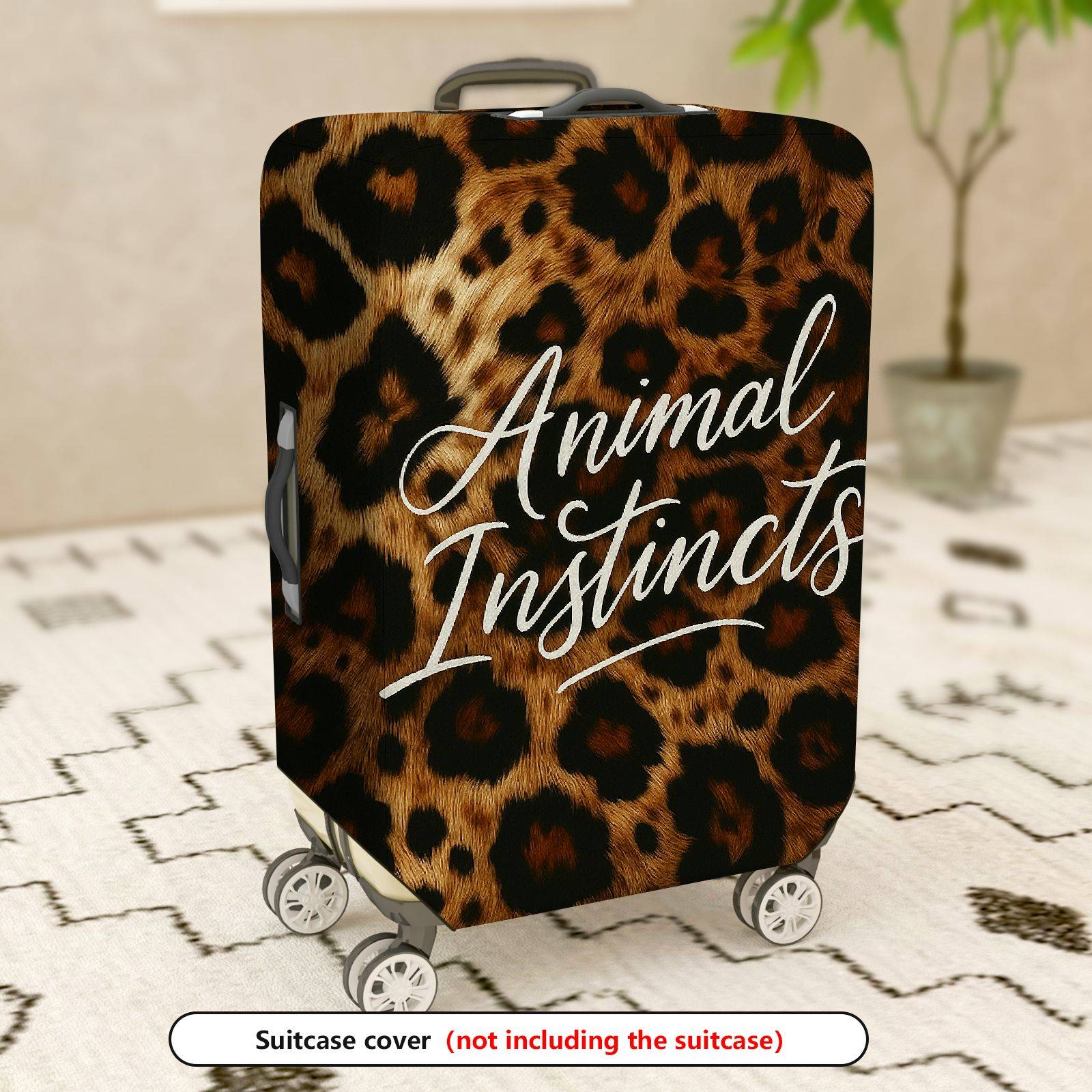 1-Piece Animal Instincts Leopard Print Wild Pattern Bold Style Travel  Suitcase Luggage Cover, Stretch Protective Sleeve