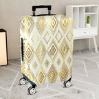 1-Piece Geometric Gold Diamond Pattern Travel Luggage  Suitcase Luggage Cover, Stretch Protective Sleeve