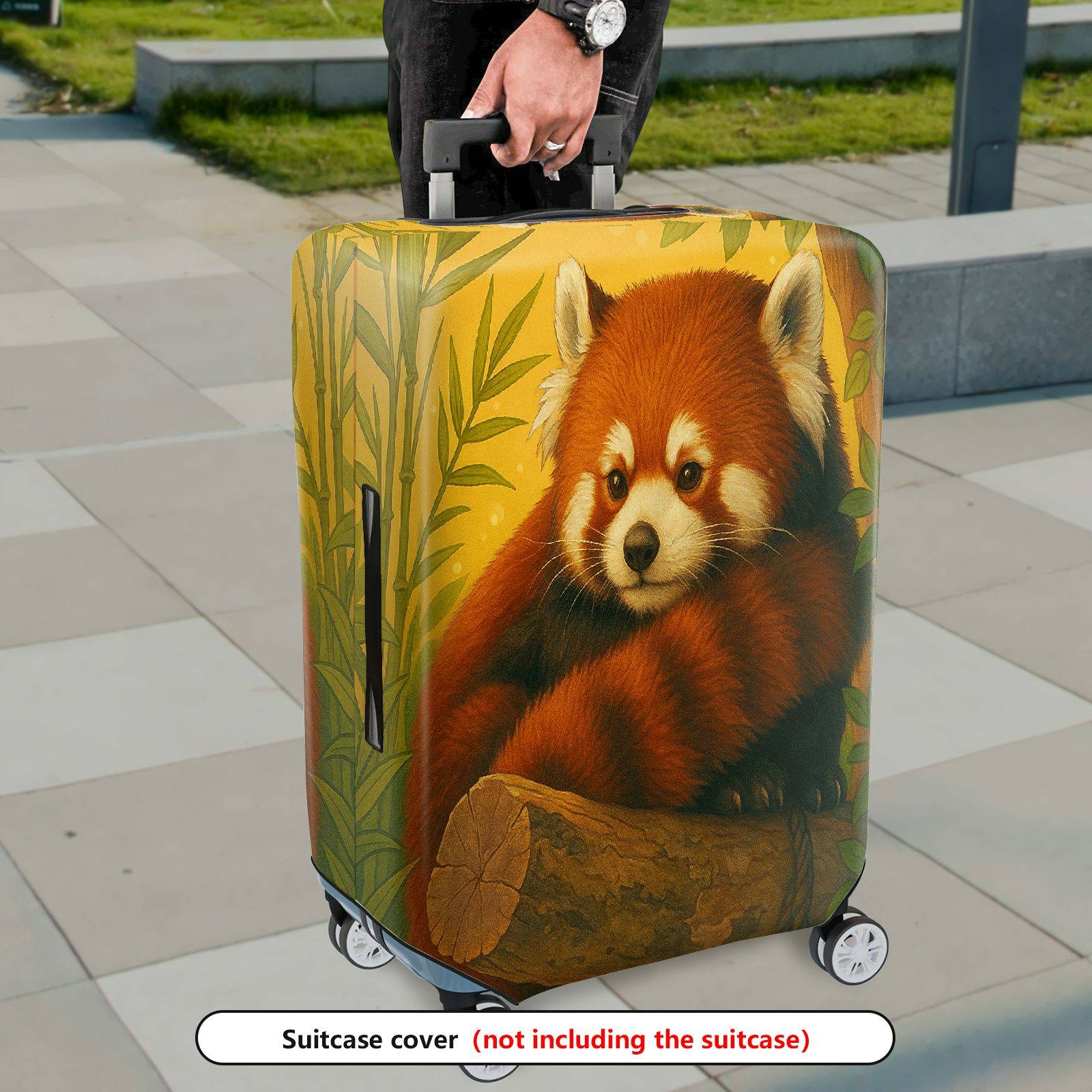 1-Piece Red Panda Forest Nature Wildlife Animal Cute  Suitcase Luggage Cover, Stretch Protective Sleeve