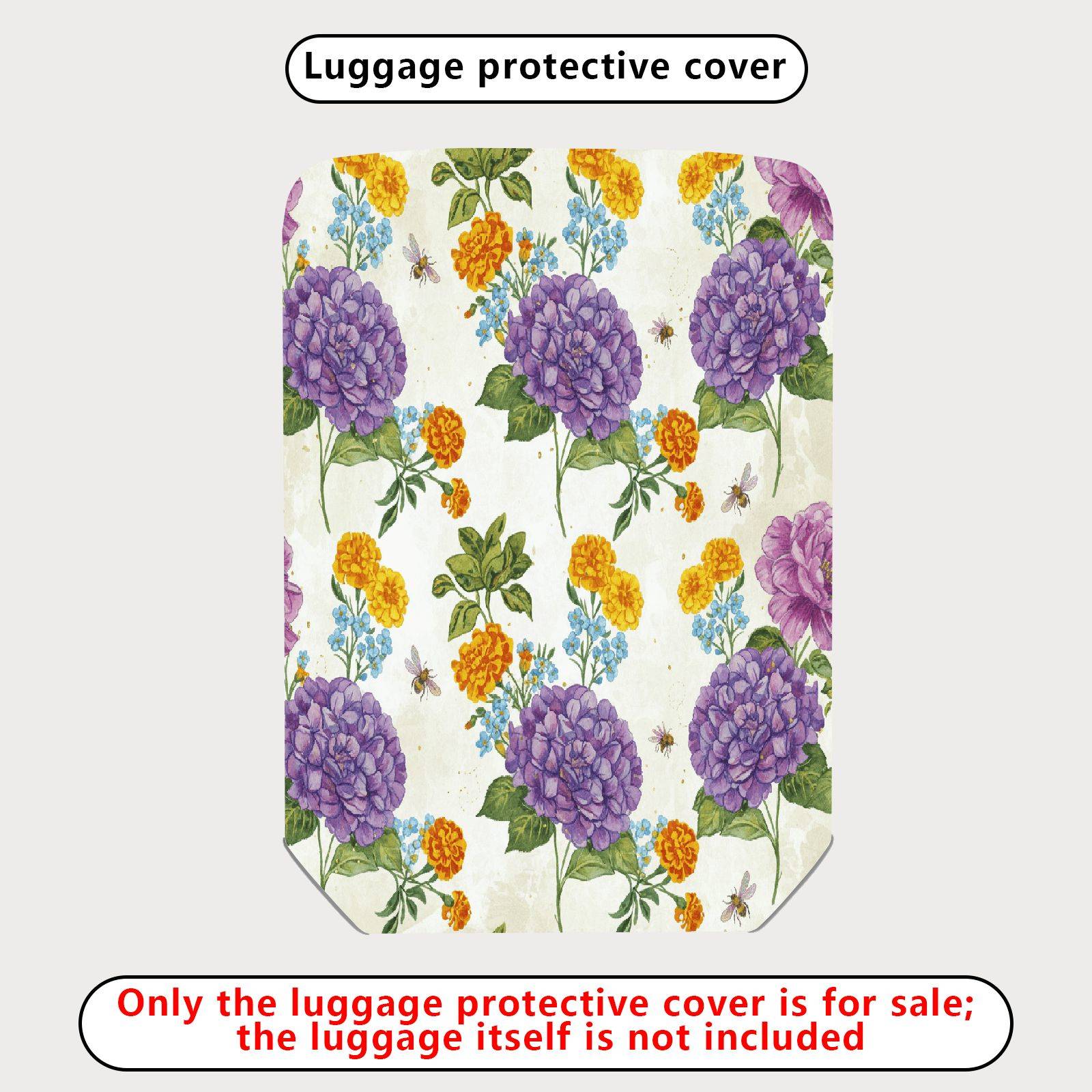 1-Piece Floral Colorful Nature Vibrant Spring Holiday  Suitcase Luggage Cover, Stretch Protective Sleeve