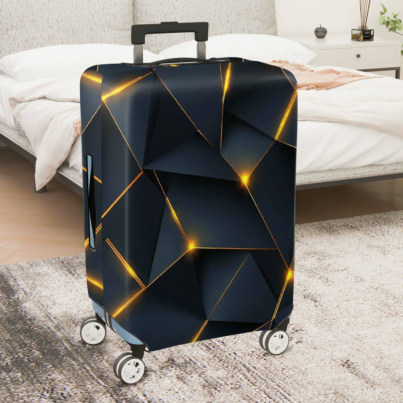 1-Piece Geometric Abstract Modern Artistic Elegant Stylish  Suitcase Luggage Cover, Stretch Protective Sleeve