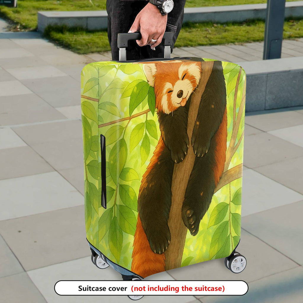 1-Piece Cute Red Panda Tree Leaves Nature Animal  Suitcase Luggage Cover, Stretch Protective Sleeve