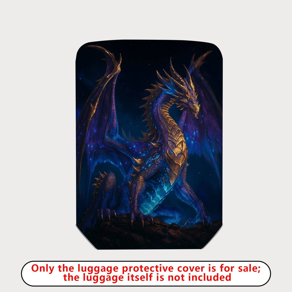 1-Piece Galaxy Dragon Fantasy Mythical Cosmic Starry  Suitcase Luggage Cover, Stretch Protective Sleeve