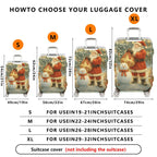 1-Piece Christmas Snowman Santa Reindeer Holiday  Suitcase Luggage Cover, Stretch Protective Sleeve