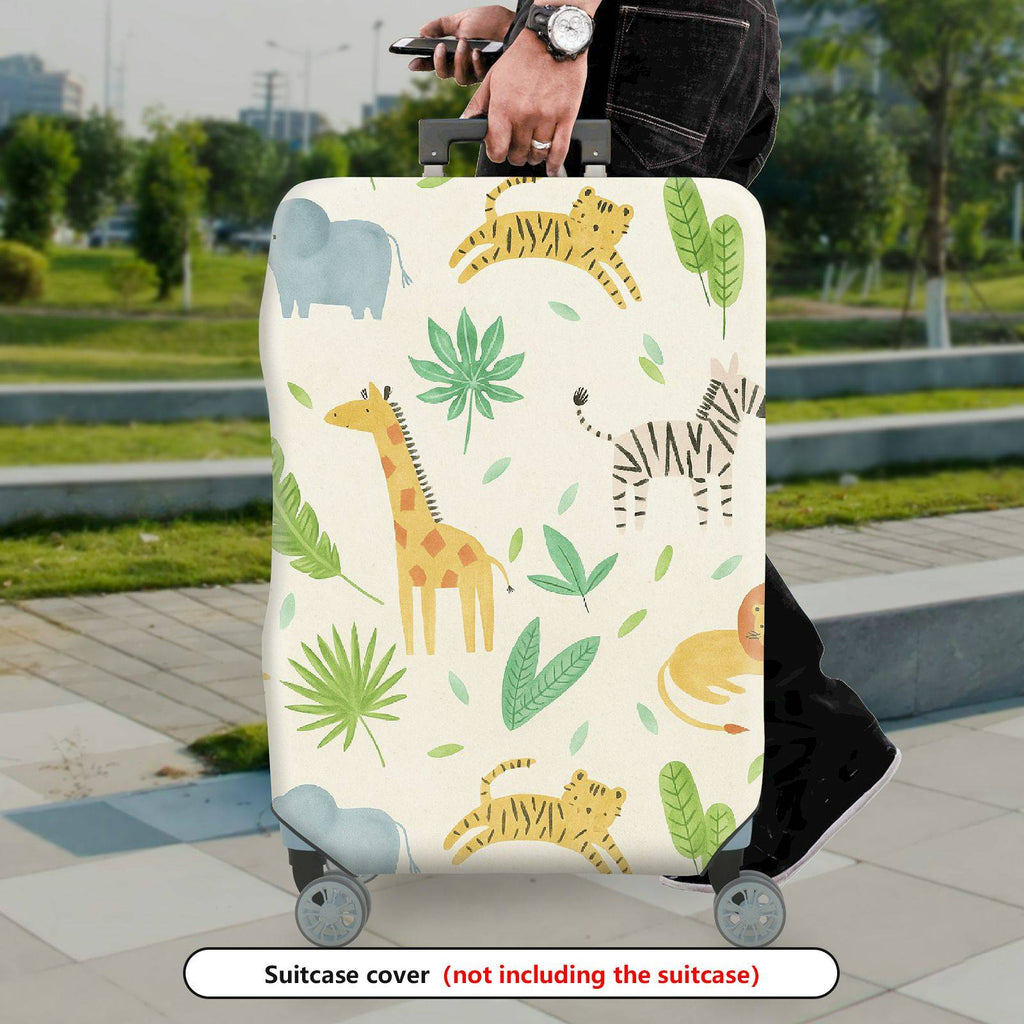 1-Piece Animal Jungle Safari Leaf Lion Giraffe  Suitcase Luggage Cover, Stretch Protective Sleeve