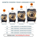 1-Piece Cosmic Galaxy Swirl Starry Circular Abstract  Suitcase Luggage Cover, Stretch Protective Sleeve