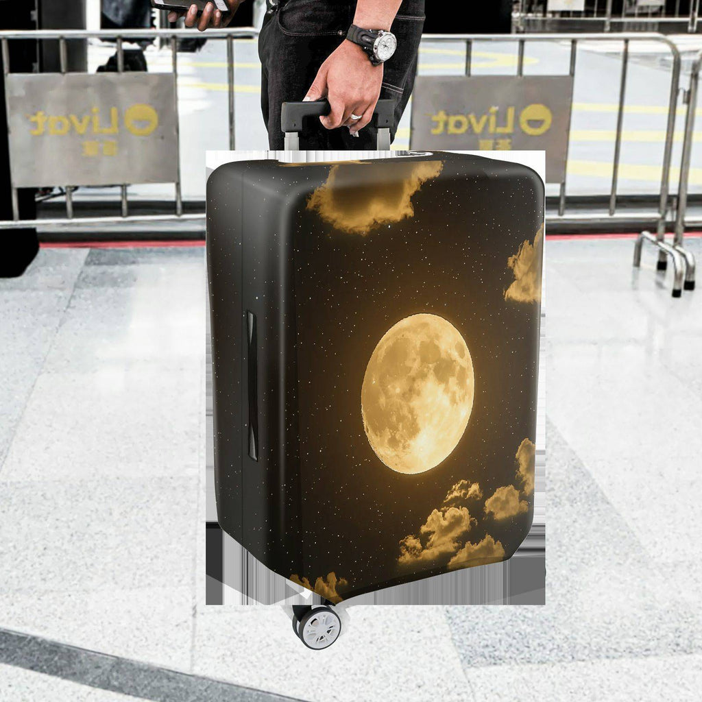 1-Piece Moon Starry Night Clouds Sky Cosmic Galactic  Suitcase Luggage Cover, Stretch Protective Sleeve
