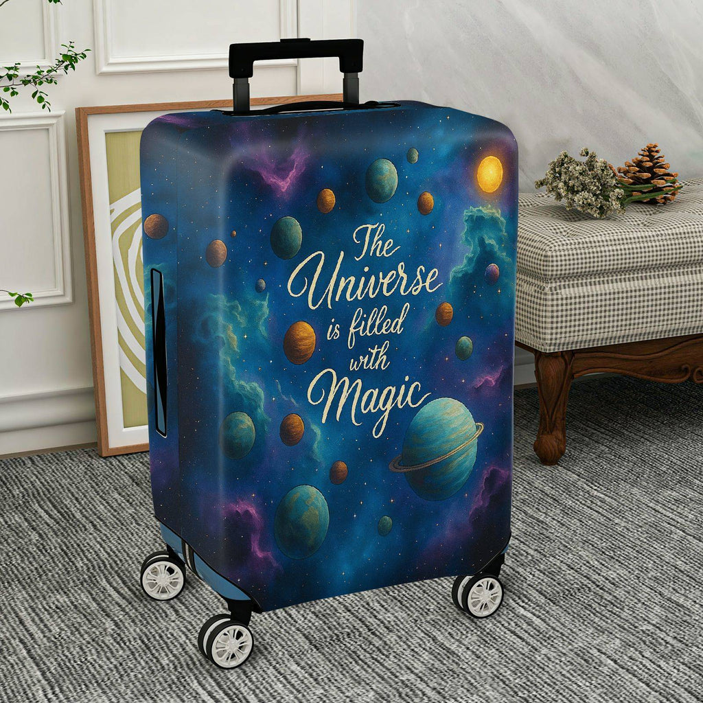 1-Piece Universe Galaxy Space Magic Cosmic Celestial  Suitcase Luggage Cover, Stretch Protective Sleeve