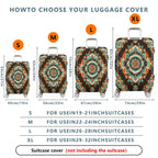 1-Piece Colorful Geometric Ethnic Aztec Mandala Tribal  Suitcase Luggage Cover, Stretch Protective Sleeve