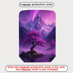 1-Piece Purple Mountain Aurora Landscape Sakura Tree Nature  Suitcase Luggage Cover, Stretch Protective Sleeve