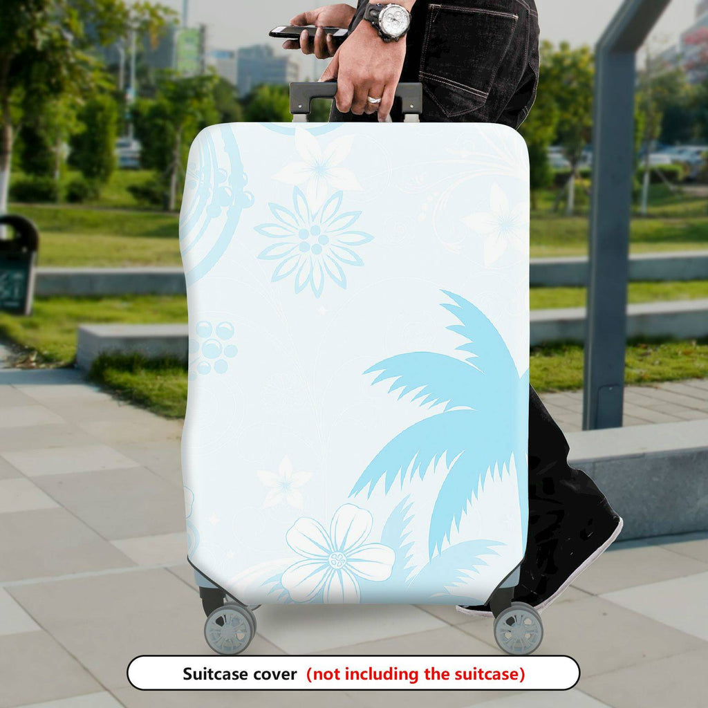 1-Piece Hawaiian Palm Beach Floral Music Landscape  Suitcase Luggage Cover, Stretch Protective Sleeve