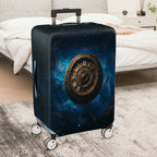 1-Piece Cosmic Time Galaxy Clock Universe Starry Night  Suitcase Luggage Cover, Stretch Protective Sleeve