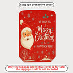 1-Piece Red Christmas Santa Snowflake New Year Holiday  Suitcase Luggage Cover, Stretch Protective Sleeve