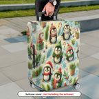 1-Piece Christmas Penguin Winter Holiday Gift Festive  Suitcase Luggage Cover, Stretch Protective Sleeve